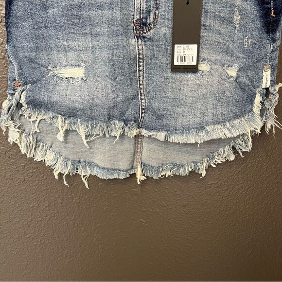 One Teaspoon 2020 Mini High Waist Denim Skirt in Superstar Blue size 23 - Picture 4 of 14